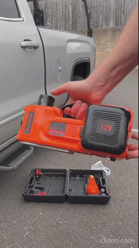 🔧 رافعة سيارة كهربائية 5 طن مع مفتاح ربط ومنفاخ إطارات